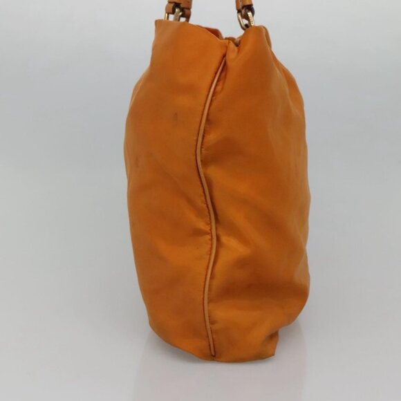 PRADA Shoulder Bag Nylon Orange Gold Auth EC663 - Picture 5 of 16